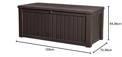 Keter Rockwood Cushion Box, Brown, 570L