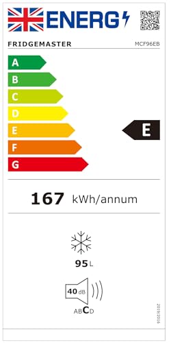 Fridgemaster MCF96EB 95L Chester Freezer 4 Star Freezer Rating - 47.9D x 54.6W x 85.4H cm Black - E Rated
