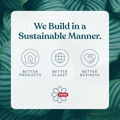 Keter Unity XL Portable Outdoor Table and Storage Cabinet with Hooks for Grill Accessories-Stainless Steel Top