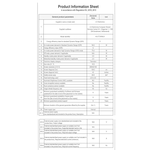 LG 43UT73006LA 43-Inch 4K UHD Smart TV, α5 AI Processor Gen7