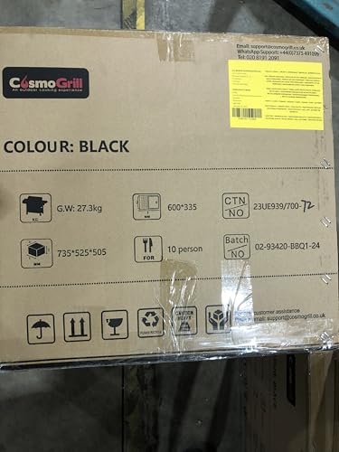 CosmoGrill Original 5 Gas Burner 4+1 Garden Grill, Steel Warming Rack, Side-Burner