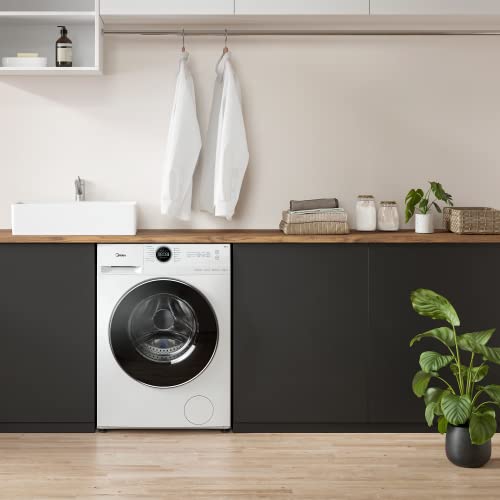 Midea MF200W70B/E Freestanding Washing Machine, BLDC Motor, Bright LED Display, Health Guard, Steam