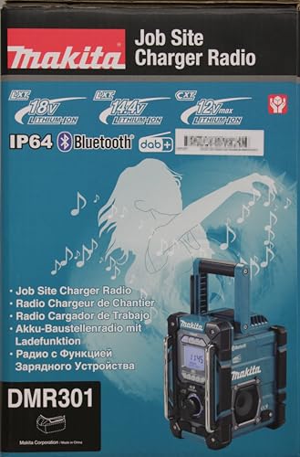 Makita DMR301 DAB/DAB+ Job Site Radio with Bluetooth – Batteries and Charger Not Included