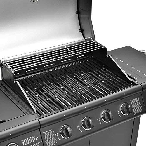 CosmoGrill Pro Deluxe 5 Gas Burner 4+1 Barbecue Grill, Steel Warming Rack, Side-Burner