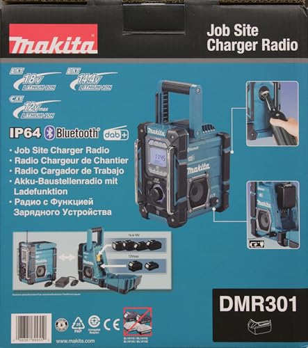 Makita DMR301 DAB/DAB+ Job Site Radio with Bluetooth – Batteries and Charger Not Included