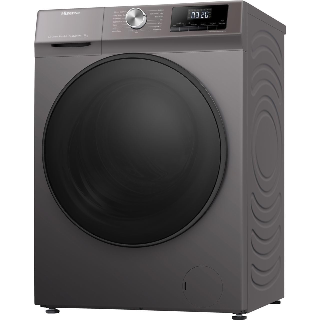 Hisense WFQA1214EVJMT 12kg Washing Machine with 1400 rpm - Titanium - A Rated