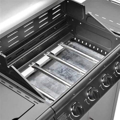 CosmoGrill Pro Deluxe 5 Gas Burner 4+1 Barbecue Grill, Steel Warming Rack, Side-Burner