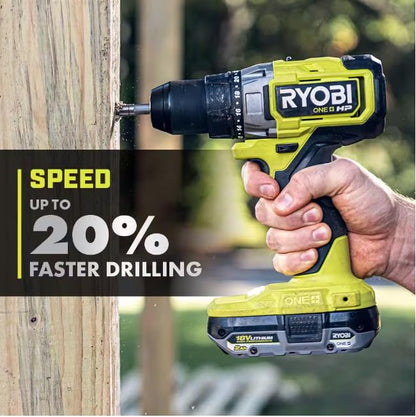RYOBI ONE+ HP 18V Brushless Cordless Combo Kit w/ 1/2 in. Drill, 1/4 in.