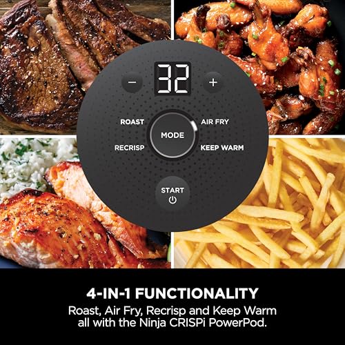 Ninja CRISPi Portable Air Fryer, 3.8L, 4-in-1: Air Fry, Roast, Keep Warm, Recrisp