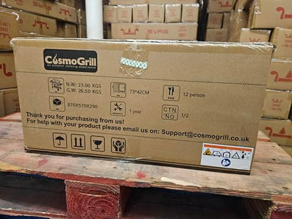 CosmoGrill Outdoor XXL Smoker Barbecue Charcoal Portable BBQ Grill | Lid Cover