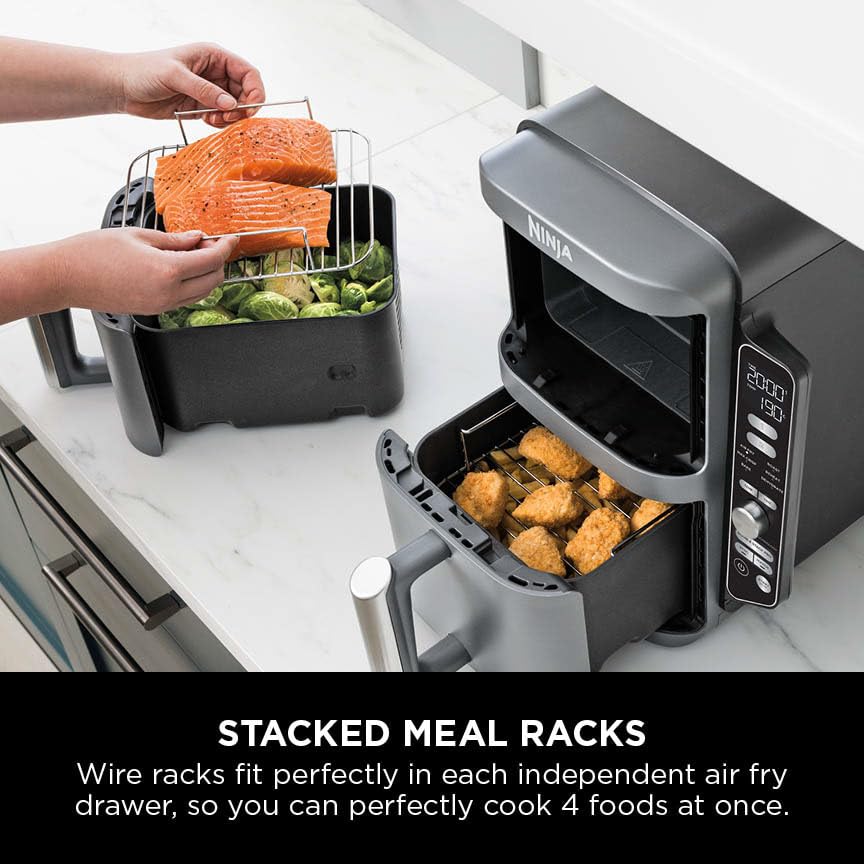 Ninja Double Stack XL Air Fryer, Vertical Dual Drawer AirFryer with 4 cooking levels
