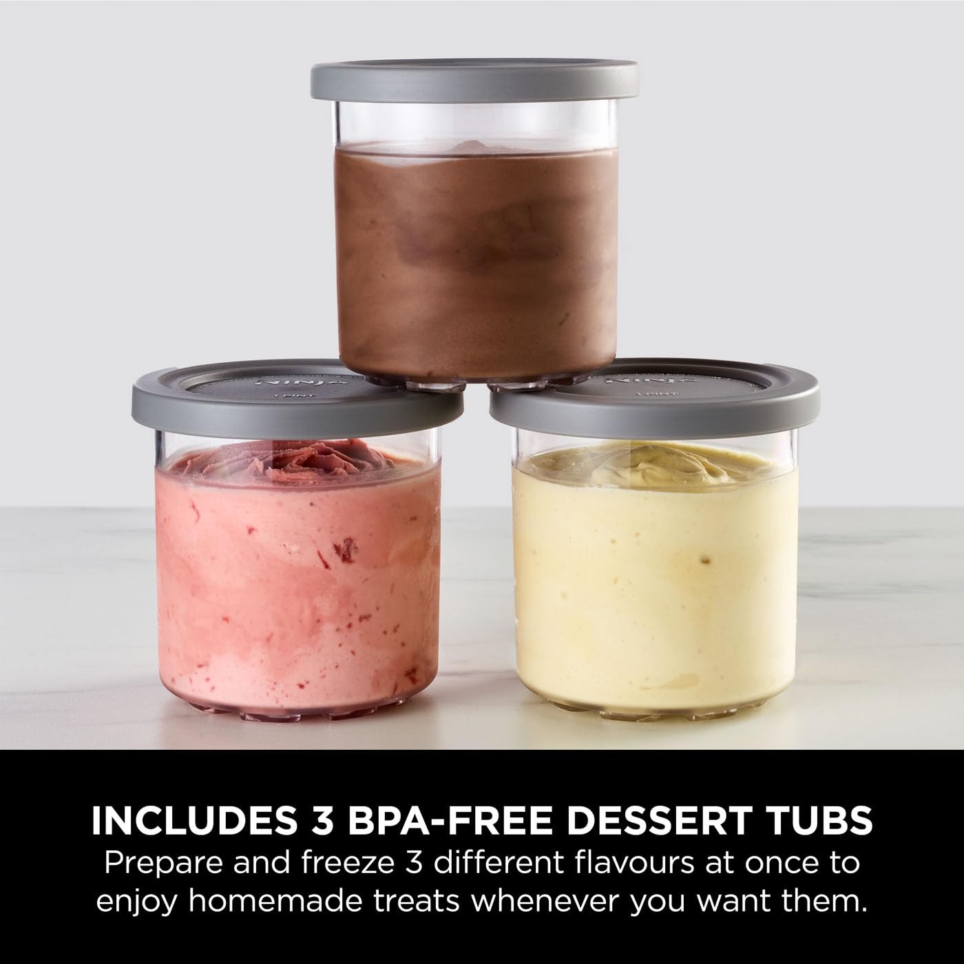 Ninja CREAMi Ice Cream Maker & Frozen Dessert Maker with 3 Tubs, 7 Programs