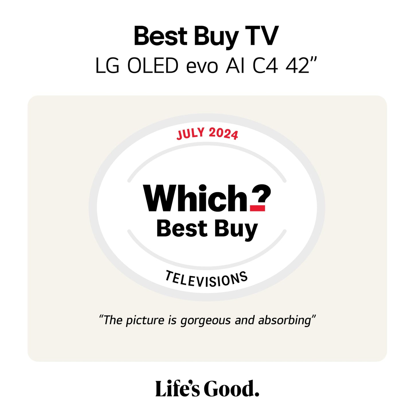 LG evo OLED42C44LA 42-Inch 4K UHD Smart TV