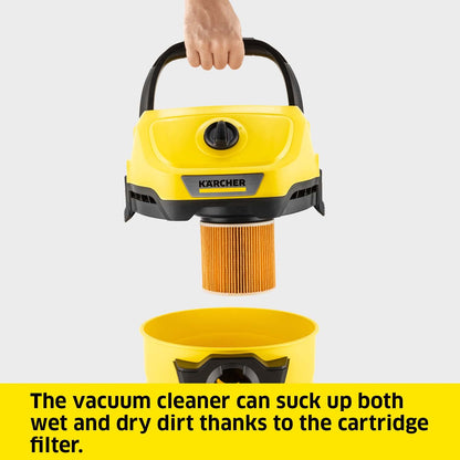 Kärcher 16281030 Wet & Dry Vacuum Cleaner WD 3, blower function, power: 1000W, plastic container: 17L