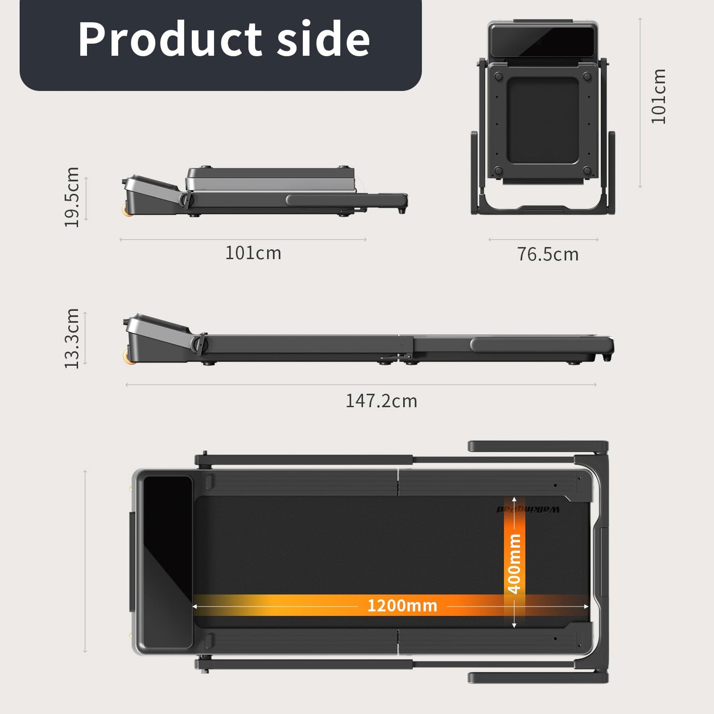 WalkingPad Z3 Hybrid+ Folding Treadmill, Walking Pad with Handle 1-10 Km/h