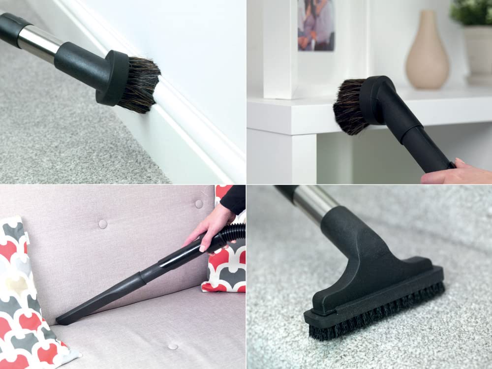 Numatic HVT160 Henry Turbo Vacuum Cleaner with AiroBrush Turbo Head, Microfresh Filtration System, 620W, 6L, Red/Black