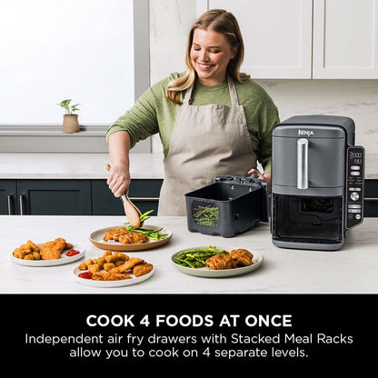 Ninja Double Stack XL Air Fryer, Vertical Dual Drawer AirFryer with 4 cooking levels