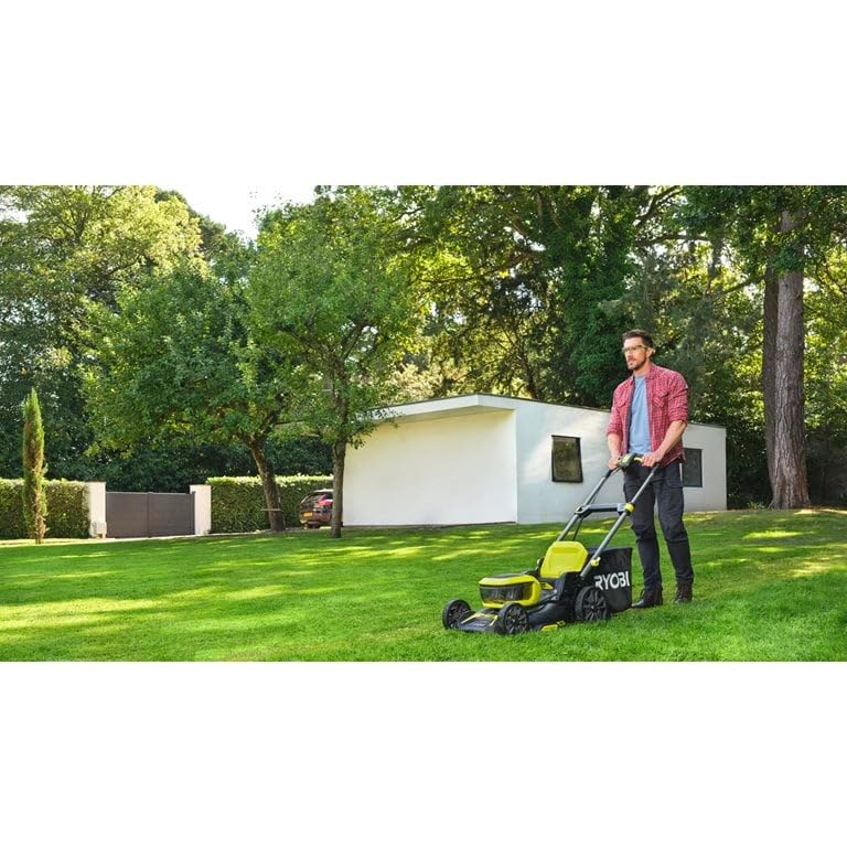 RYOBI 18V ONE+ Brushless Lawn Mower 46cm Cut (2 18V x 5.0Ah)