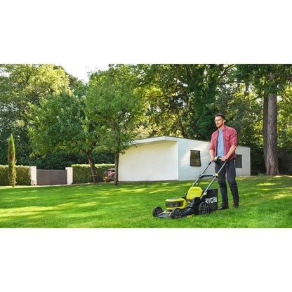 RYOBI 18V ONE+ Brushless Lawn Mower 46cm Cut (2 18V x 5.0Ah)