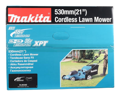 Makita DLM538Z Twin 18V (36V) Li-ion LXT 530mm Lawnmower – Batteries and Charger Not Included