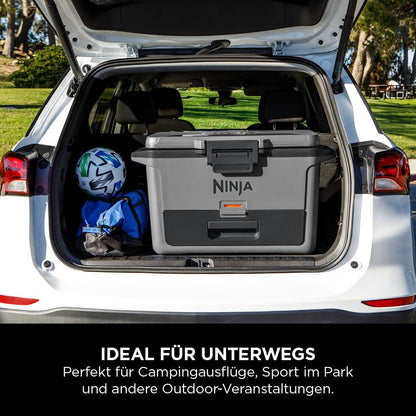 Ninja FrostVault Hard Cooler 47L, Premium Insulated Cool Box, Holds Ice Up to 6 Days, Built-in Dry Storage Drawer