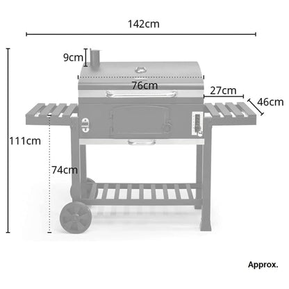 CosmoGrill Outdoor XXL Smoker Barbecue Charcoal Portable BBQ Grill | Lid Cover