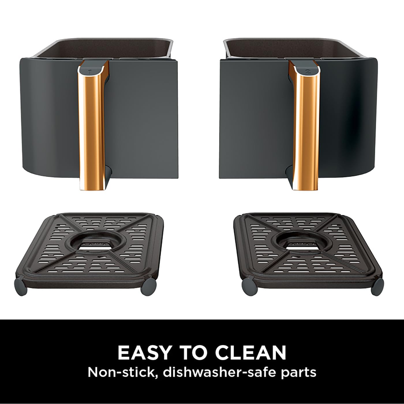 Ninja Foodi MAX Dual Zone Air Fryer, Amazon Exclusive, Tongs, 2 Drawers, 9.5L