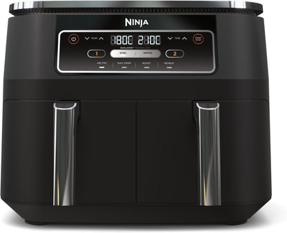Ninja Foodi Dual Zone Digital Air Fryer, 2 Drawers, 7.6 L, 4-in-1, Used No Oil, Airfry, Max Crisp