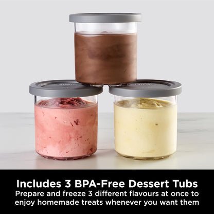 Ninja CREAMi Ice Cream Maker & Frozen Dessert Maker with 3 Tubs, 7 Programs