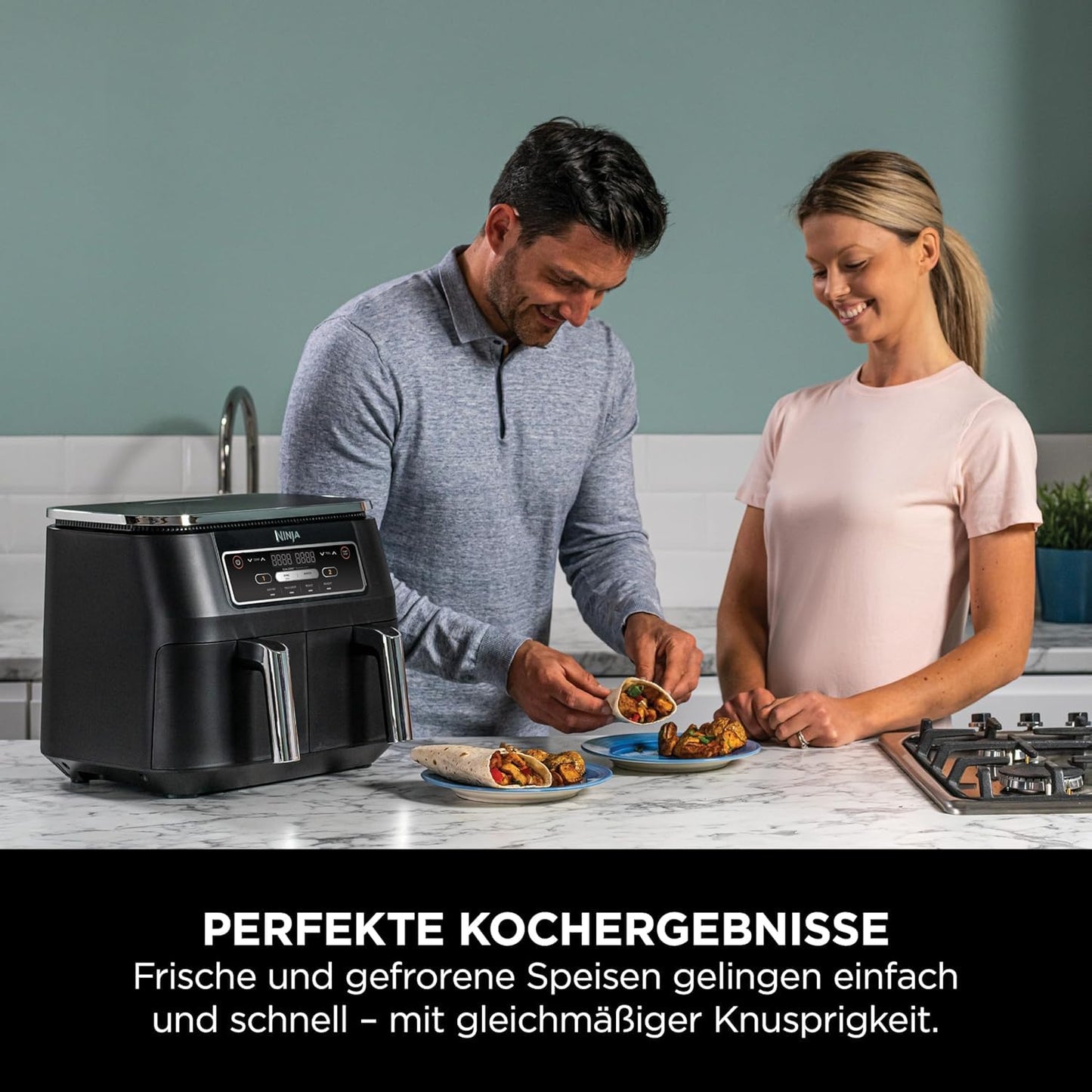 Ninja Foodi Dual Zone Digital Air Fryer, 2 Drawers, 7.6 L, 4-in-1, Used No Oil, Airfry, Max Crisp