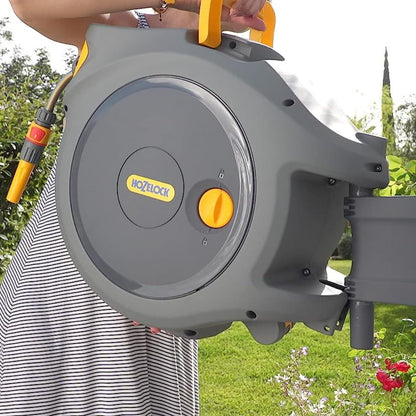 HOZELOCK - Auto Reel Wall-mounted 40m: Easy to Install, Child-lock, Auto-rewind