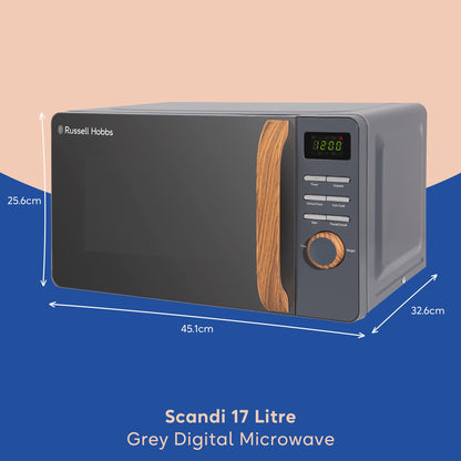 Russell Hobbs RHMD714G 17 L 700 W Scandi Grey Digital Microwave with 5 Power Levels s