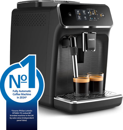 Philips 2200 Series Fully Automatic Espresso Machine - 2 Coffees, Touch Display, Classic Milk Frother