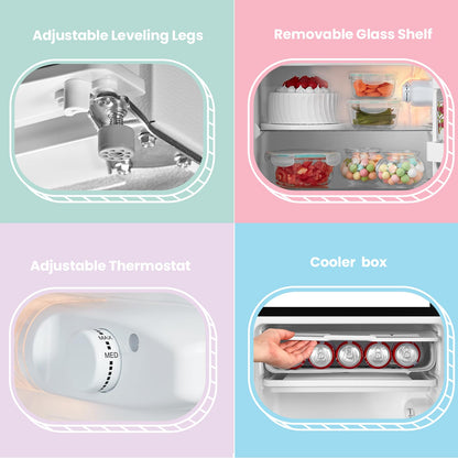 COMFEE' RCD93BL2(E) Under Counter Fridge, 93L Small Fridge with Cooler Box