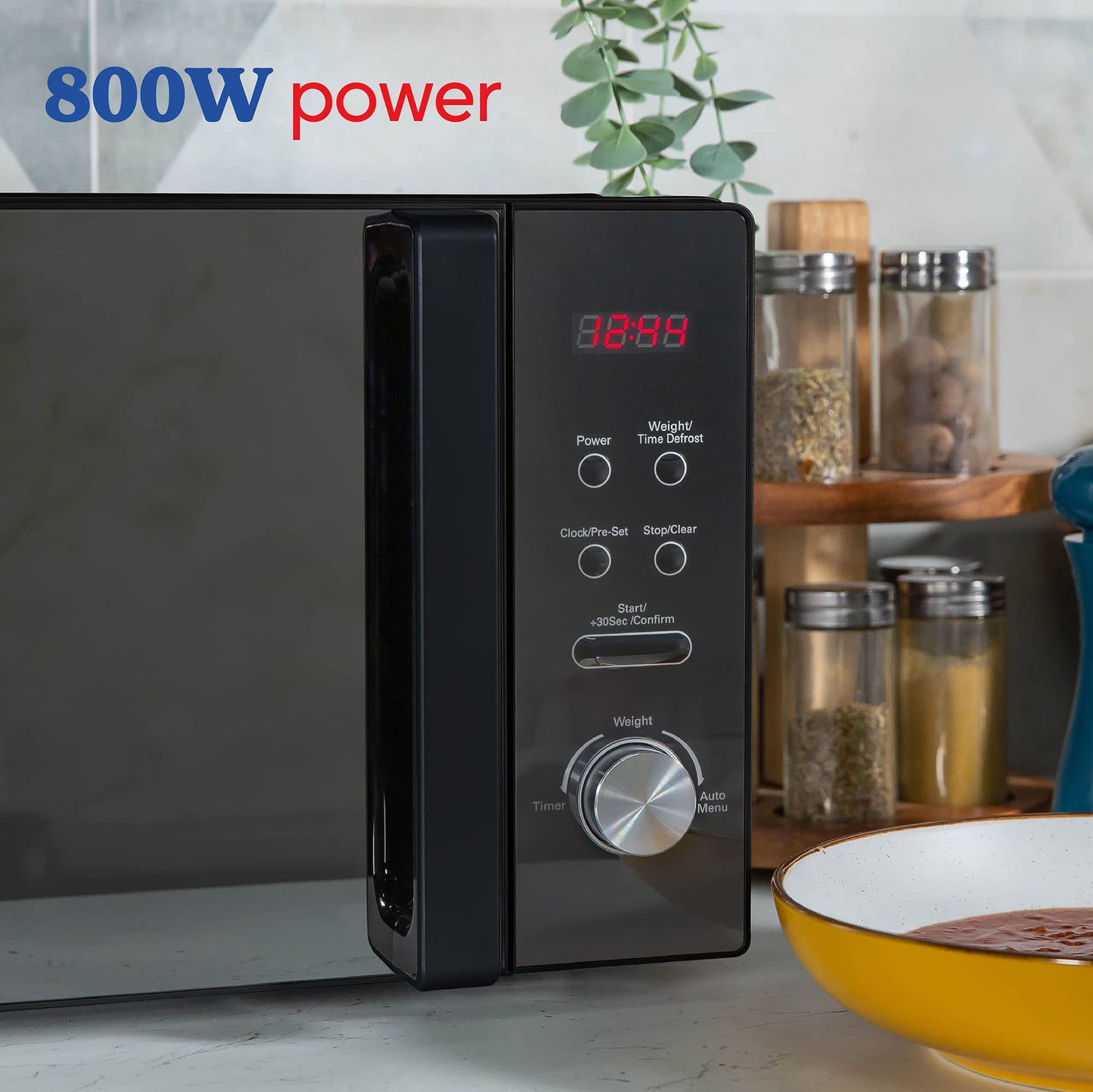 Russell Hobbs RHM2076B 20 Litre 800 W Black Digital Solo Microwave with 5 Power Levels