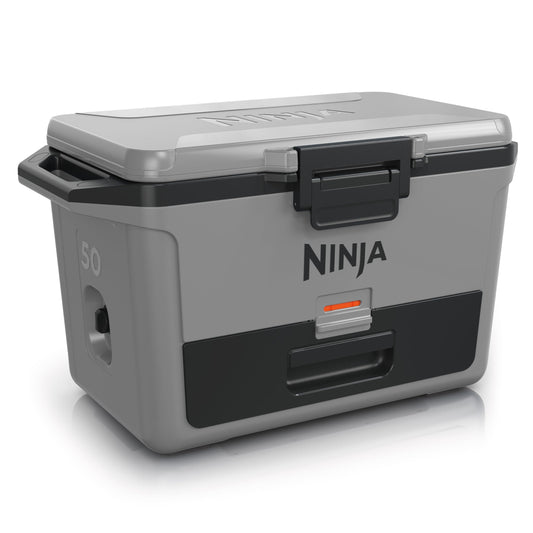 Ninja FrostVault Hard Cooler 47L, Premium Insulated Cool Box, Holds Ice Up to 6 Days, Built-in Dry Storage Drawer