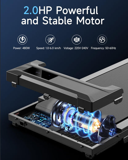 Kerolina Walking Pad Treadmill for Home - Under Desk Treadmills Mini Portable Walking Running Machine