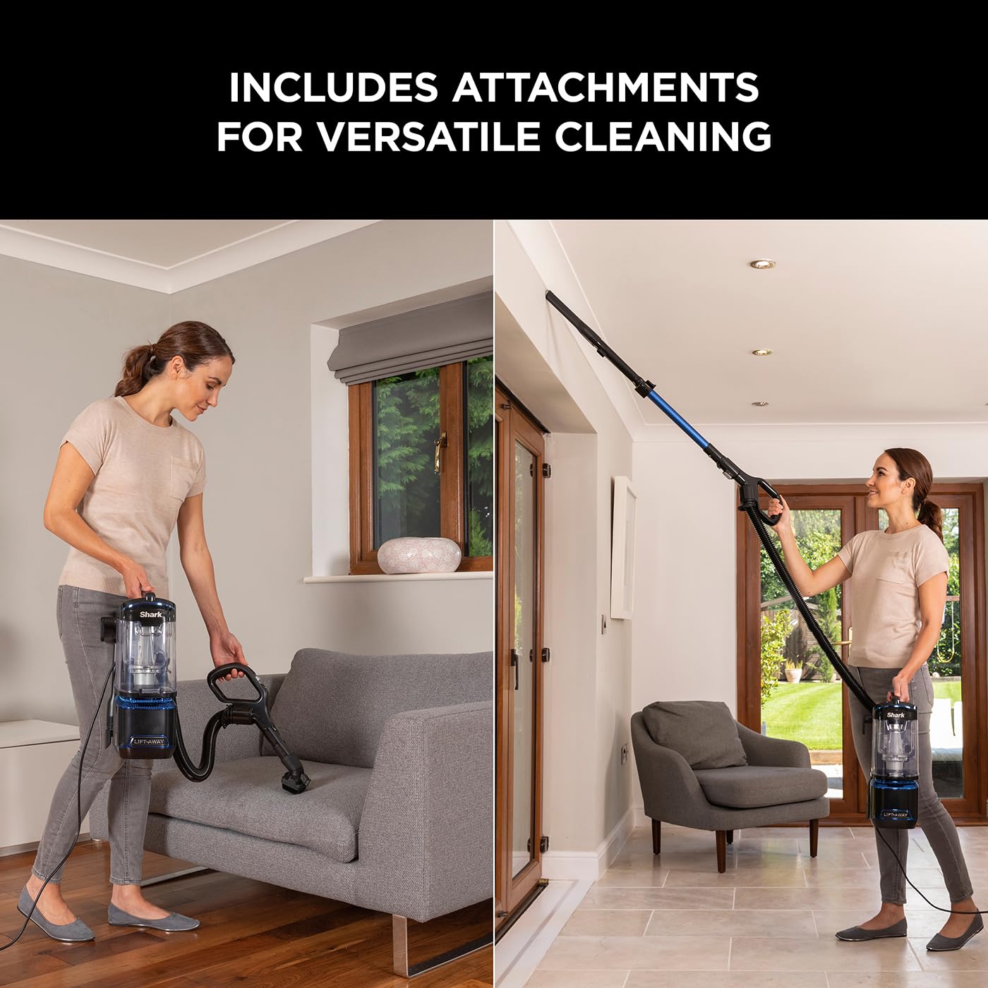 Shark Corded Upright Vacuum Cleaner 1.1L with Lift-Away Technology, LED Headlights