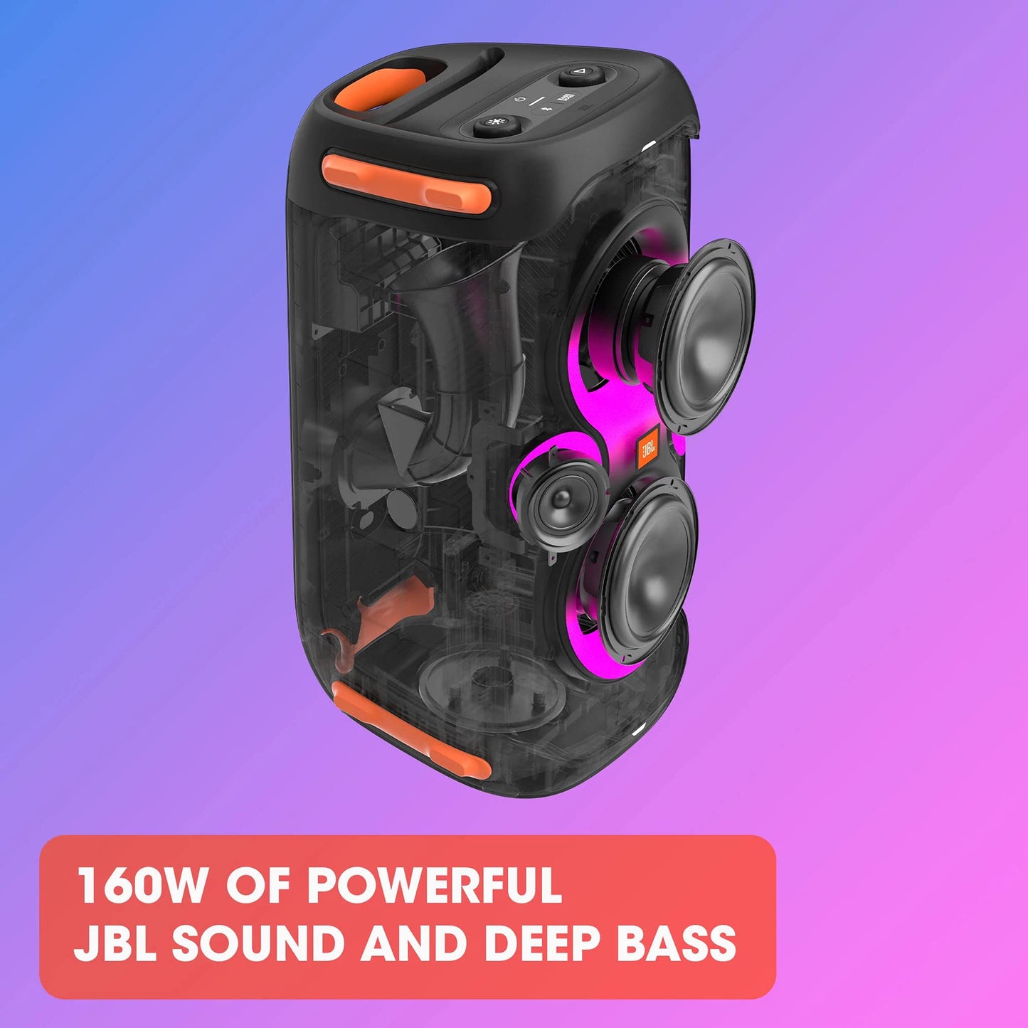 JBL PartyBox 110 in Black - Portable and Rolling Bluetooth Party Speaker