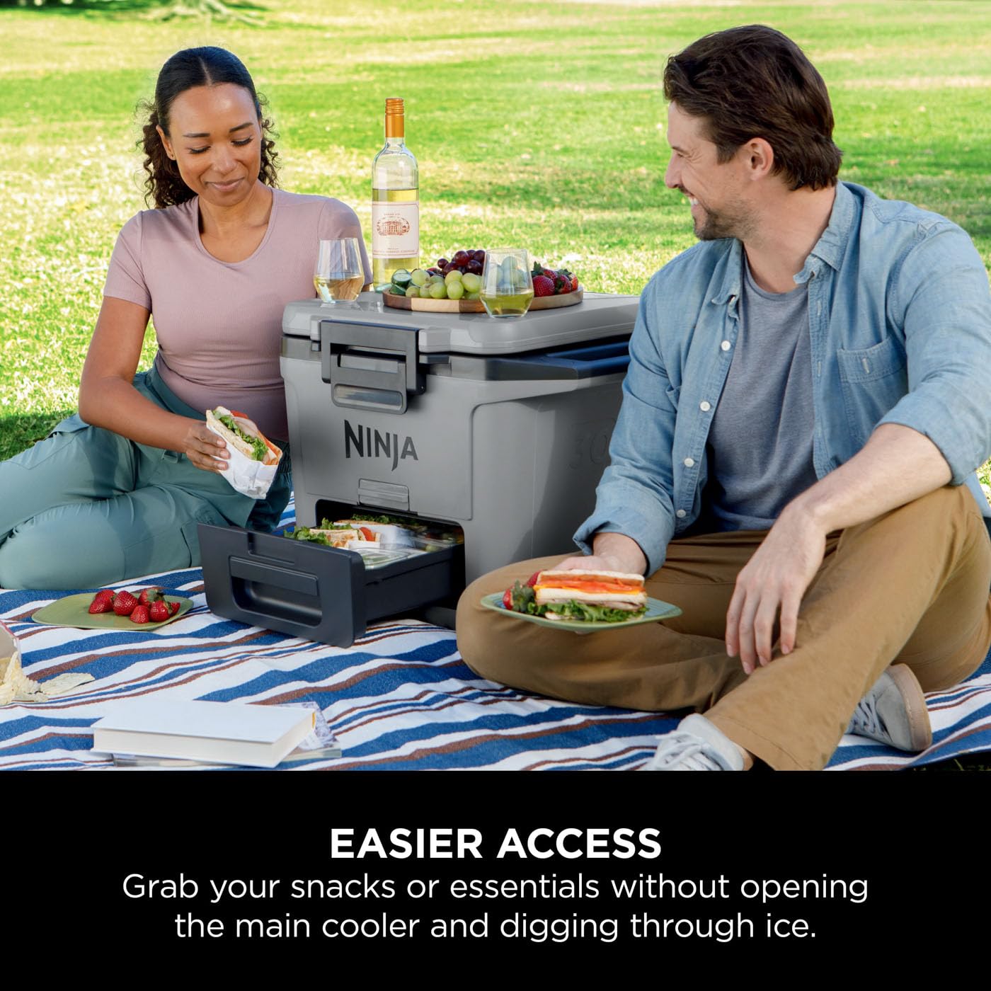 Ninja FrostVault Hard Cooler 30qt/28L, Premium Heavy-Duty Insulated Cool Box