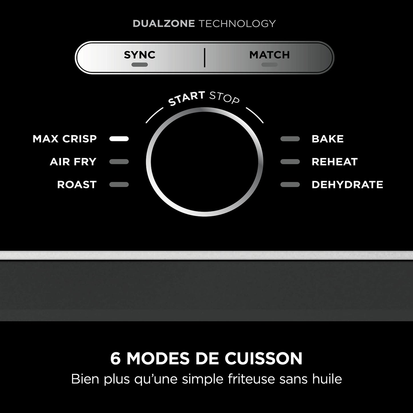 Ninja Foodi MAX Dual Zone Hot Air Fryer [AF400EU] 9.5 L Capacity, 2 Compartments