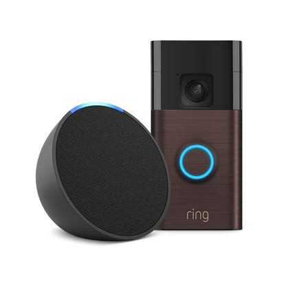 Ring Battery Video Doorbell | Venetian Bronze, Works with Alexa + Echo Pop
