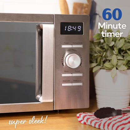 Russell Hobbs Stainless Steel Digital Microwave 20 Litre 800W Solo Digital with 5 Power Levels