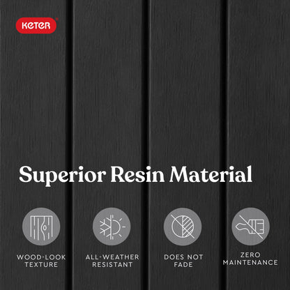 Keter Unity XL Portable Outdoor Table and Storage Cabinet with Hooks for Grill Accessories-Stainless Steel Top