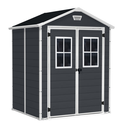 KETER 12-938205 Chalet and Garden Shed Premium Resin 65Dd Ant, Anthracite, 185 x 152 x 226 cm