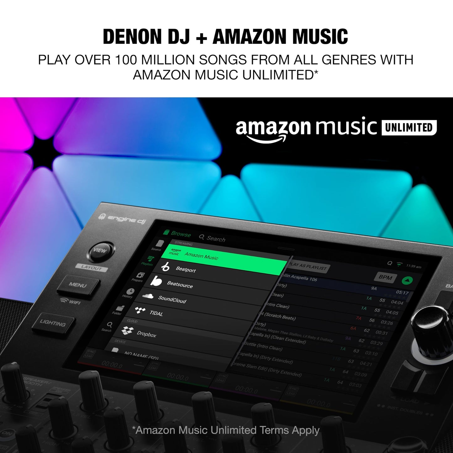 Denon DJ SC LIVE 4 Standalone DJ Controller with Stem Separation on 4-Decks