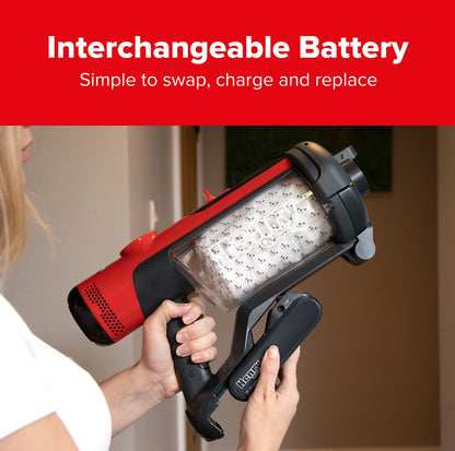 Henry Quick Hen.100, Cordless Stick Vacuum, Red, 300 W, 1 Liter