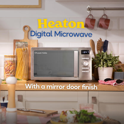 Russell Hobbs Stainless Steel Digital Microwave 20 Litre 800W Solo Digital with 5 Power Levels