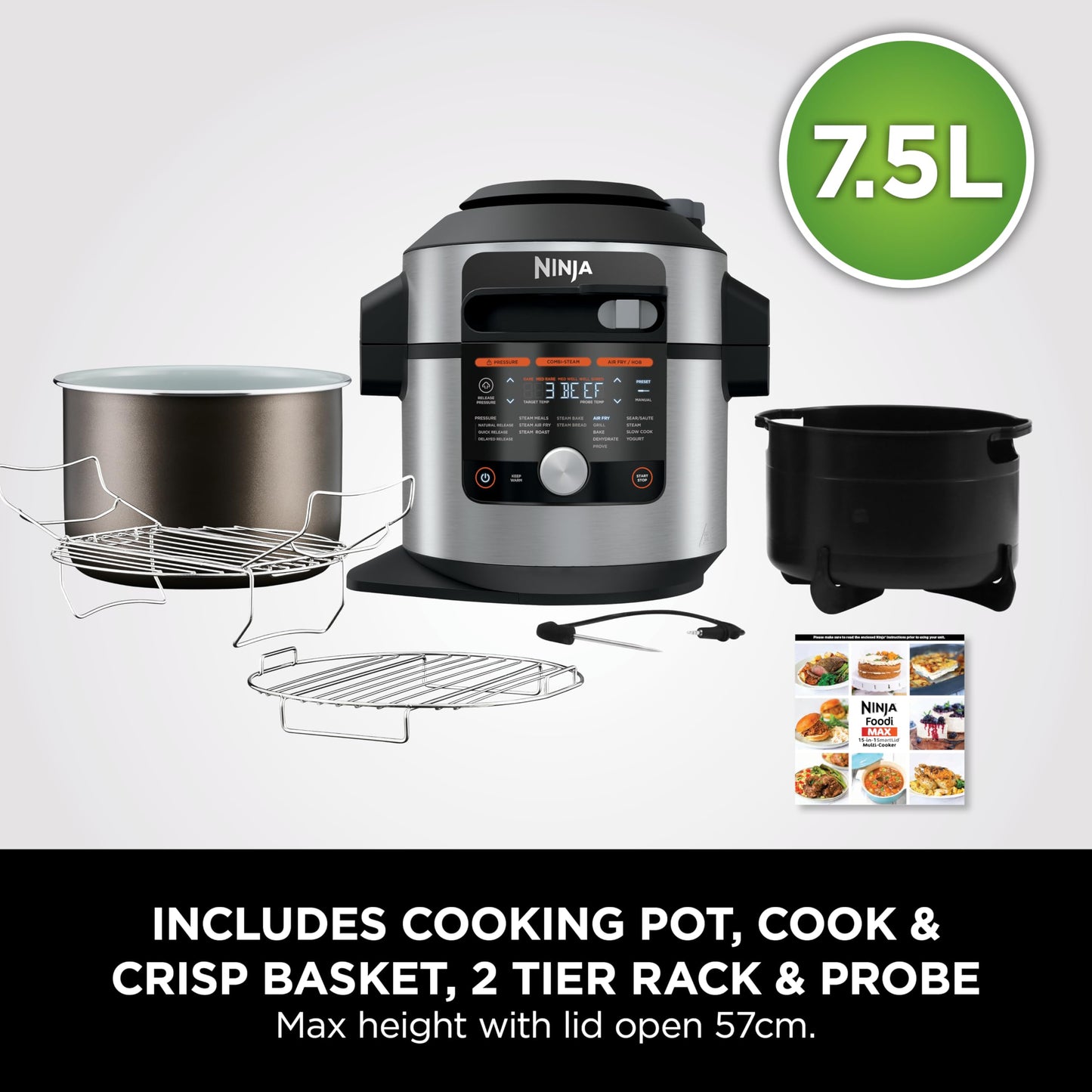 Ninja Foodi MAX 15-in-1 SmartLid Multi-Cooker 7.5L with Digital Probe