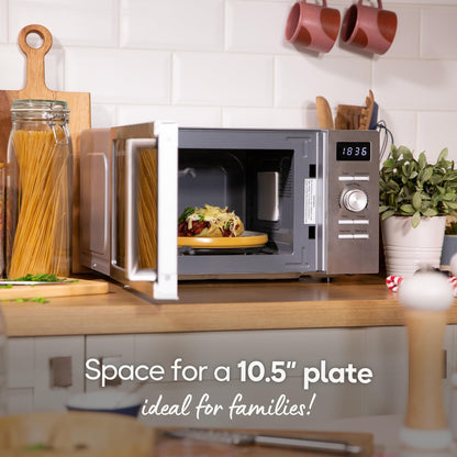 Russell Hobbs Stainless Steel Digital Microwave 20 Litre 800W Solo Digital with 5 Power Levels